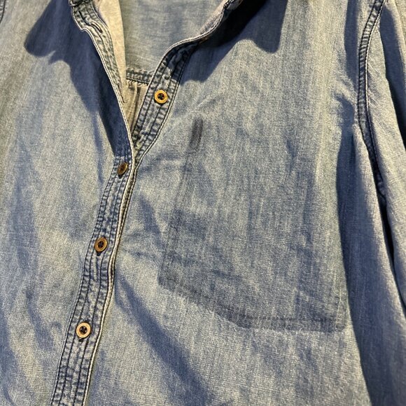 PILCRO Denim Button Up Shirt Long Sleeve Womens LARGE Anthropologie - Picture 3 of 5